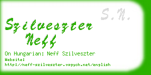 szilveszter neff business card